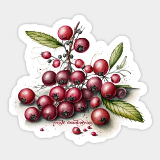 Botanical Fresh Cranberries Sticker